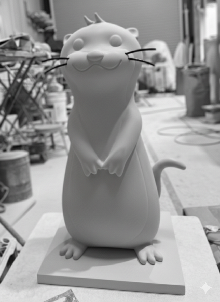 カワウソキャラクターFRP造形塗装前