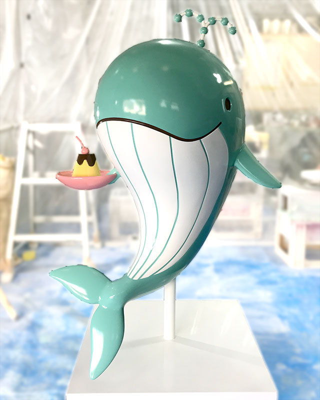 プリン屋さんのイルカキャラクターオブジェ完成品