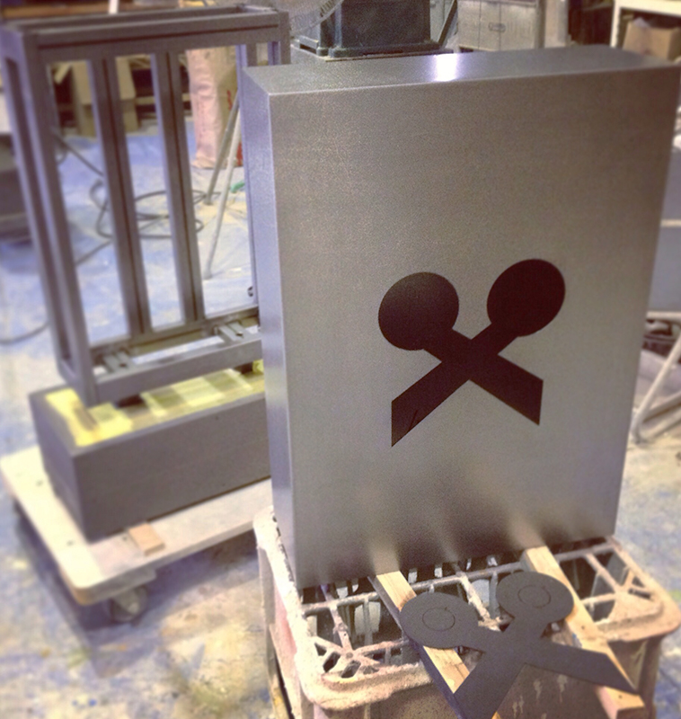 美容室看板スチール下地