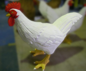 雄鶏、雌鶏｜イベント用スチロール造形