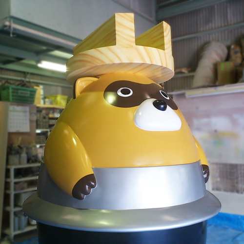 FRP 羽釜たぬき大型造形